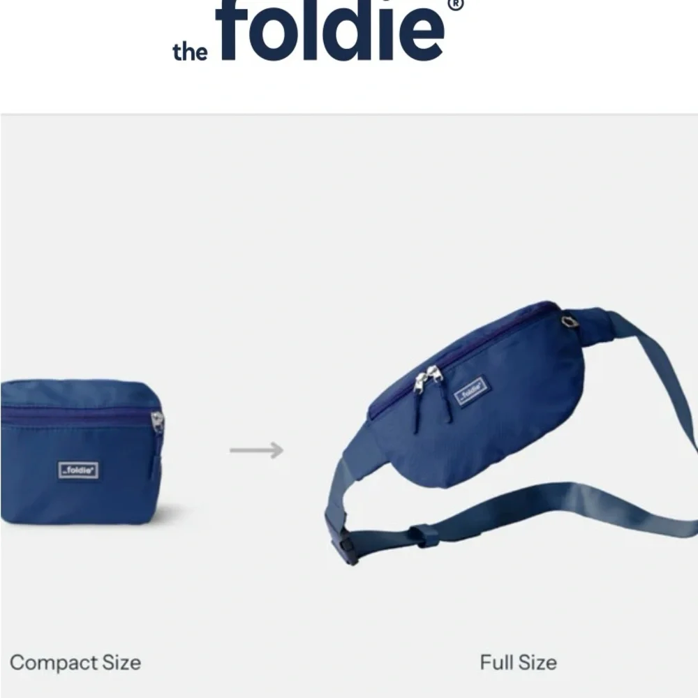 The Foldie Navy Crossbody Bag NWT - Picture 3 of 8